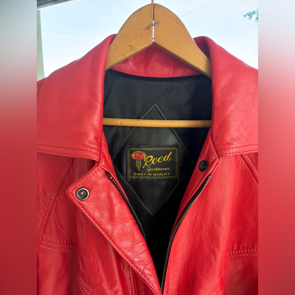 Vintage Reed Sportswear Women’s Red Leather Jacket